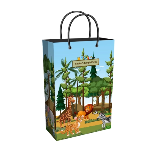 Jungle Safari Theme Party Supplies | Tall Return Gift Bag | Plain or Personalized